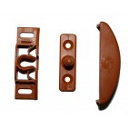 Brown plastic lock for avobe cupboard of caravans and motorhomes